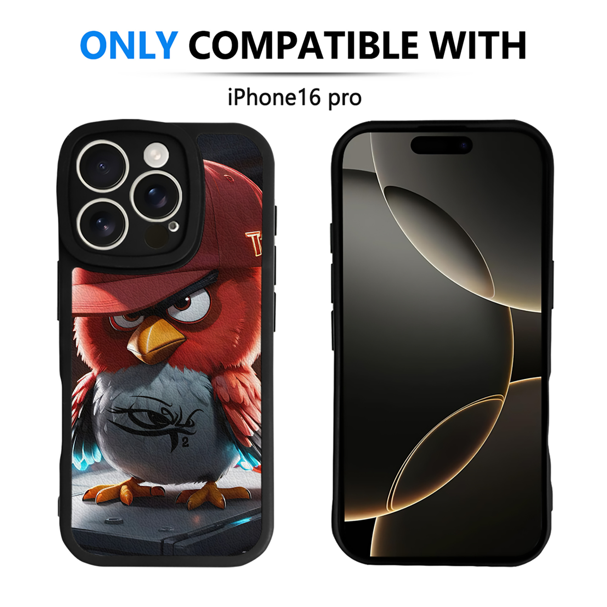 （画像用） Angry Birds アングリーバード 【iPhone 16シリーズ対応】シリコンスマホケース（レザー調） 材質：シリコン